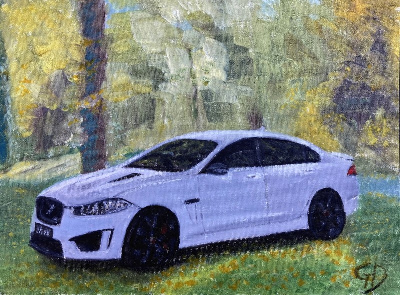 Mark's Jag.jpg - Mark's Jag Water-soluble oil on canvas, 9 x 12" (22.9 x 30.5 cm) Completed May 2021.